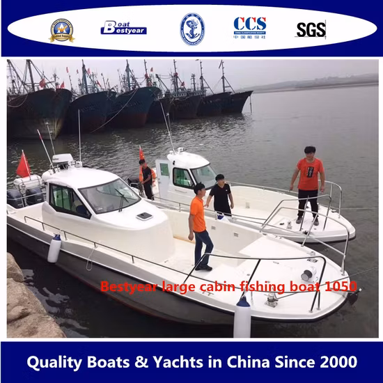 Рыбацкая лодка с большой каютой Bestyear длиной 10,5 м и длиной 34 фута
