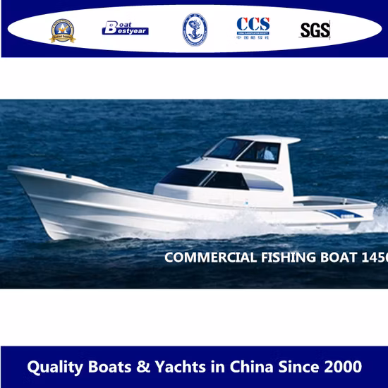 Коммерческое рыболовное судно из стекловолокна Bestyear длиной 14,50 м